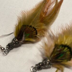 Feather Earrings in Earthy Tones